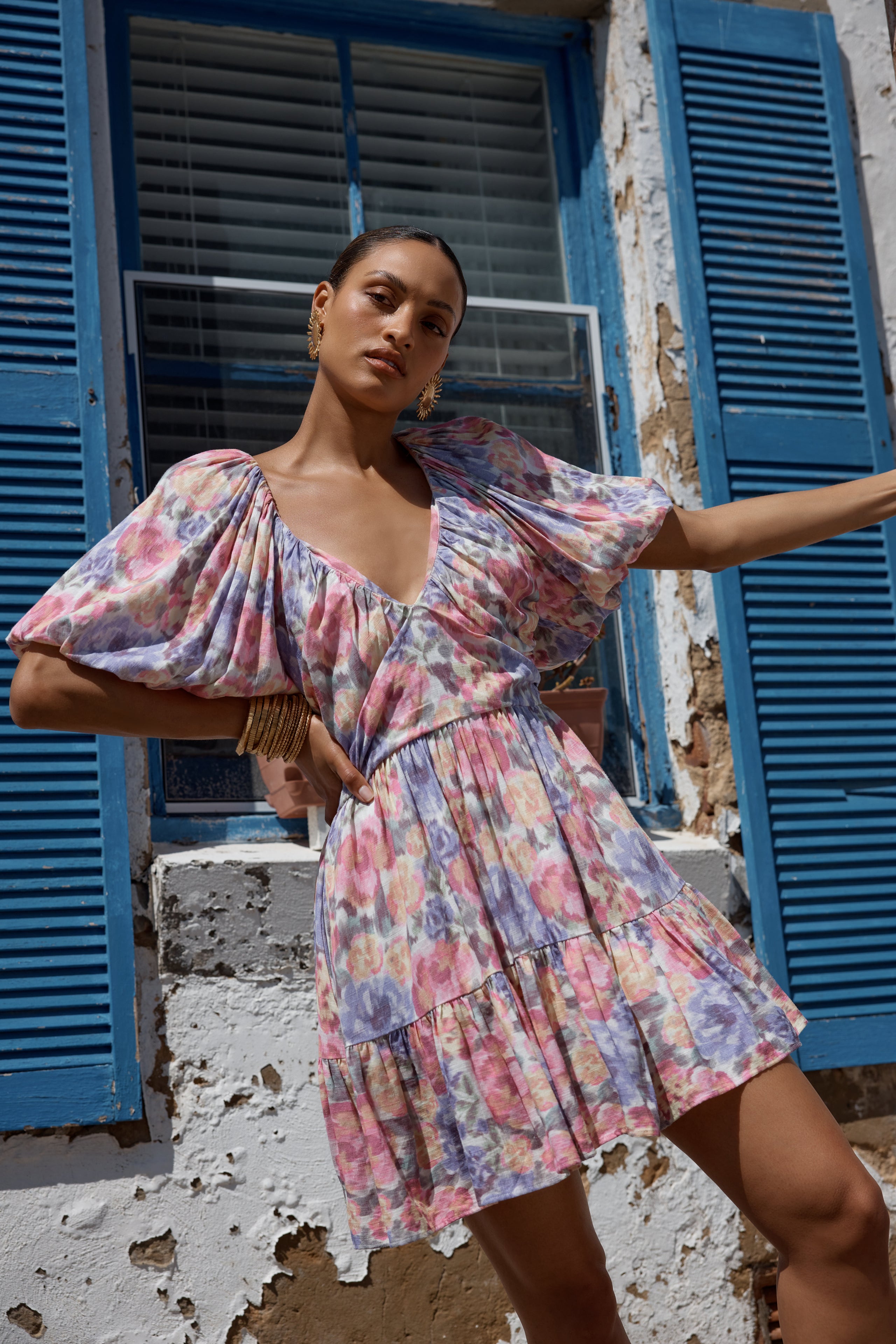 Tallulah Linen V Neck Mini Dress